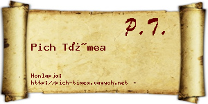 Pich Tímea névjegykártya